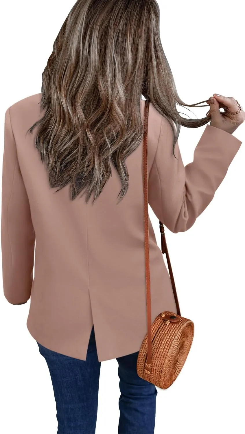 CHICZONE Womens Long Sleeve Casual Blazers Open Front Lapel Button Work Office Blazer Jackets