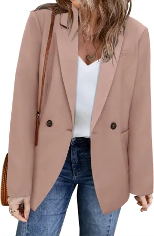 CHICZONE Womens Long Sleeve Casual Blazers Open Front Lapel Button Work Office Blazer Jackets