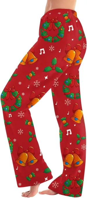 Christmas Pajamas for Women Fleece Pajama Pants Warm Plaid Lounge Pj Bottoms for Women with Pockets Soft Sleepwear