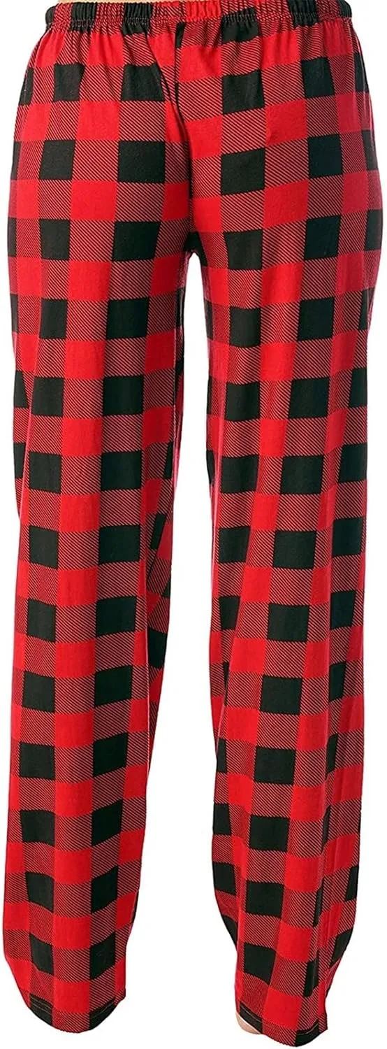 Christmas Pants for Women Buffalo Plaid Soft Sleepwear Lounge Pants Gifts for Him Her Pj Bottoms Joggers Sweatpants