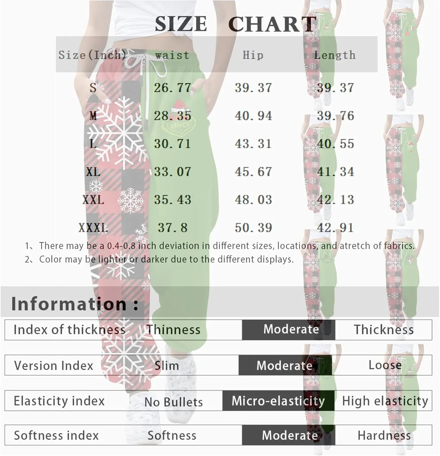 Christmas Sweatpants for Women Xmas Tree Santa Reindeer Print High Waisted Drawstring Joggers Winter Holiday Pants