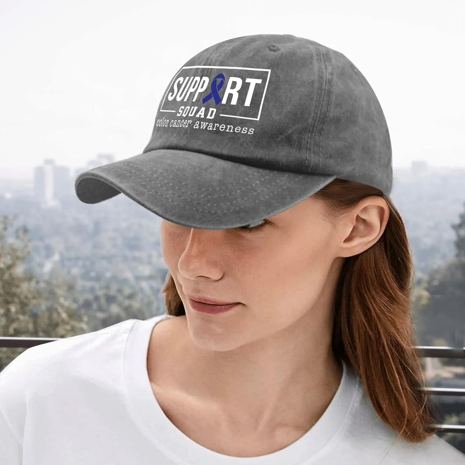 Colon Cancer Awareness Supporters Colorectal Cancer Mens Baseball Cap Low Profile Caps for Womens Pickleballb Hat Trendy