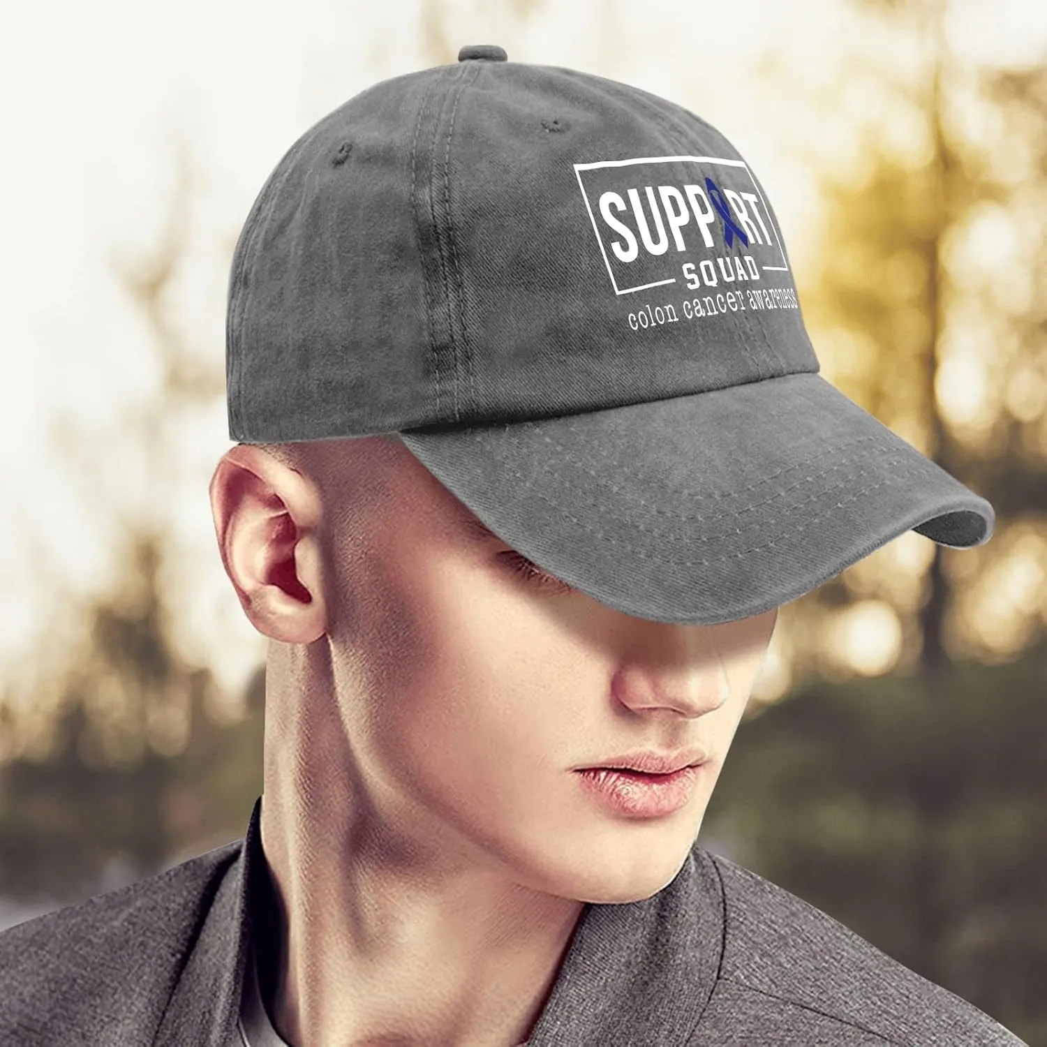 Colon Cancer Awareness Supporters Colorectal Cancer Mens Baseball Cap Low Profile Caps for Womens Pickleballb Hat Trendy