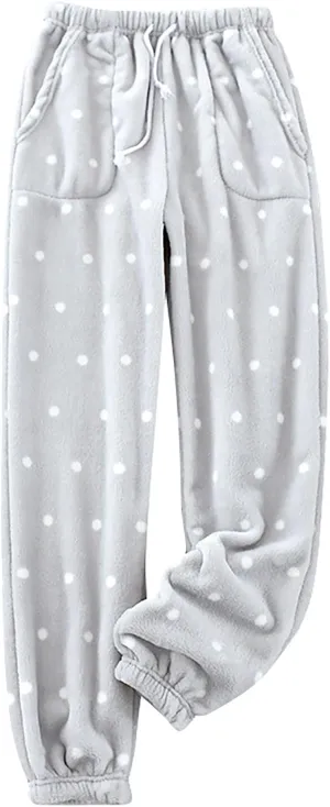 Fall Fashion for Women 2024 Trendy Flannel Pajama Pants Casual Pj Pants Winter Drawstring Fuzzy Home Cute Pants
