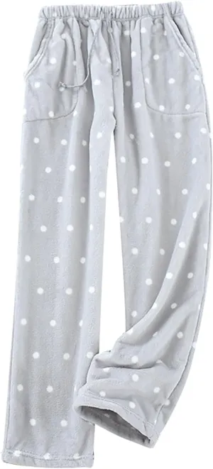 Fall Fashion for Women 2024 Trendy Flannel Pajama Pants Casual Pj Pants Winter Drawstring Fuzzy Home Cute Pants