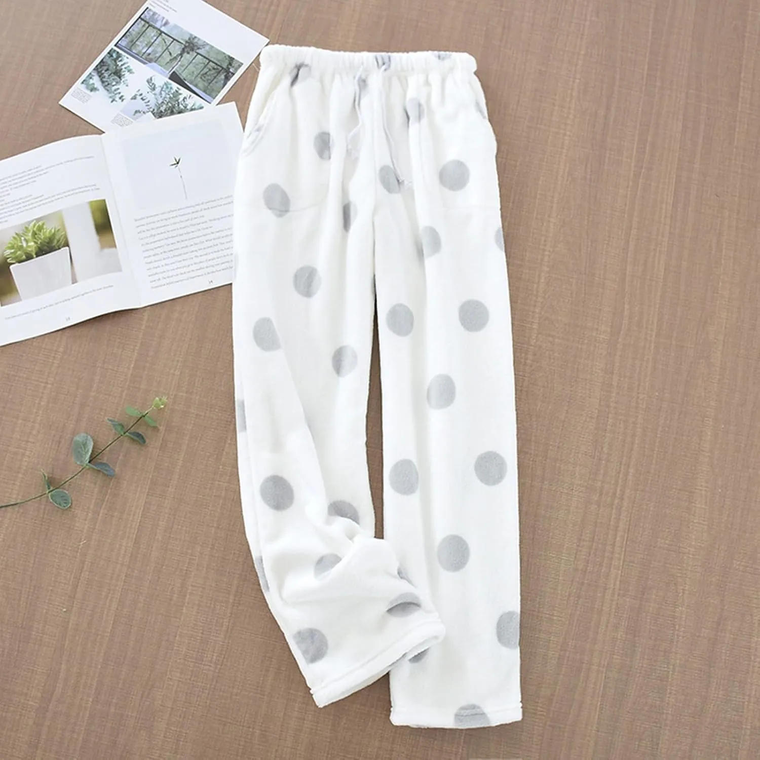 Fall Fashion for Women 2024 Trendy Flannel Pajama Pants Casual Pj Pants Winter Drawstring Fuzzy Home Cute Pants