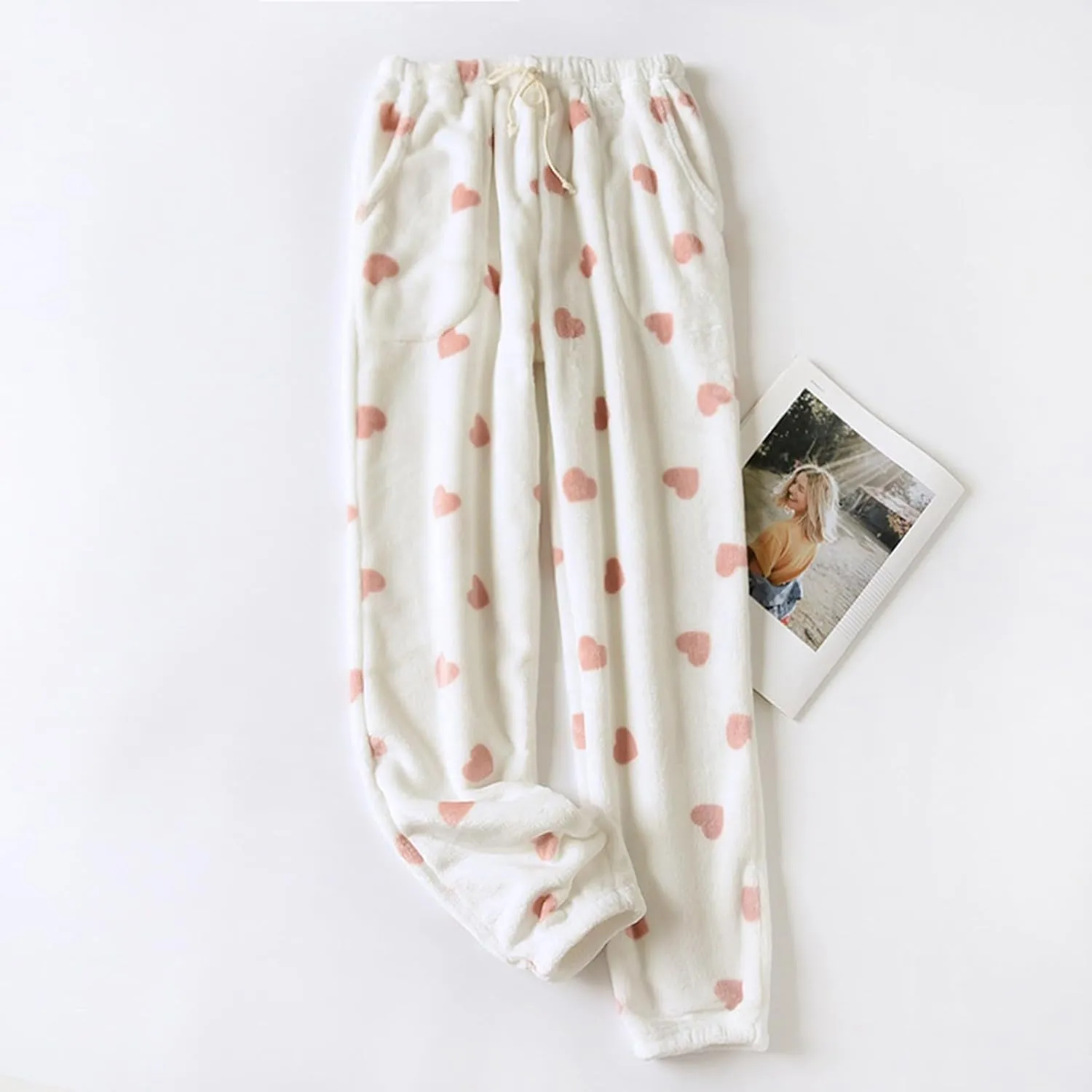 Fall Fashion for Women 2024 Trendy Flannel Pajama Pants Casual Pj Pants Winter Drawstring Fuzzy Home Cute Pants