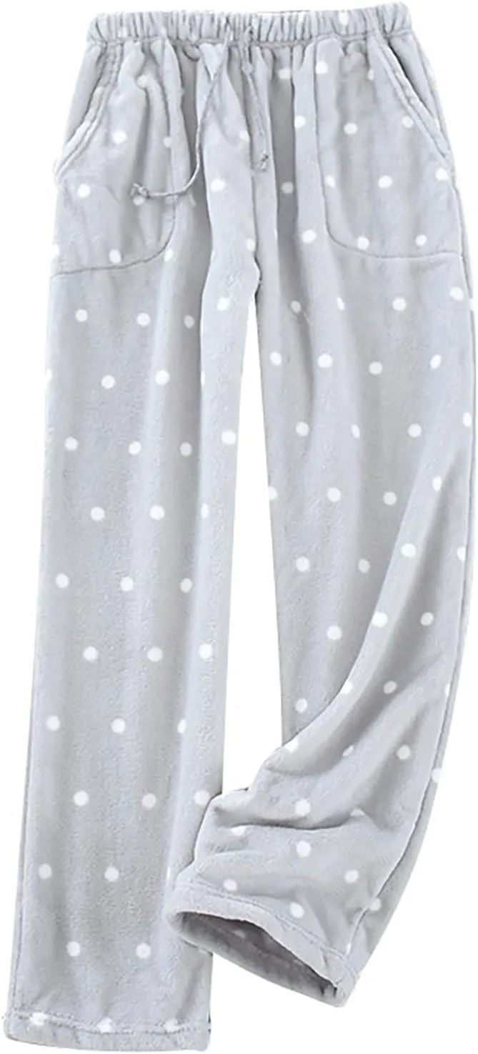 Fall Fashion for Women 2024 Trendy Flannel Pajama Pants Casual Pj Pants Winter Drawstring Fuzzy Home Cute Pants