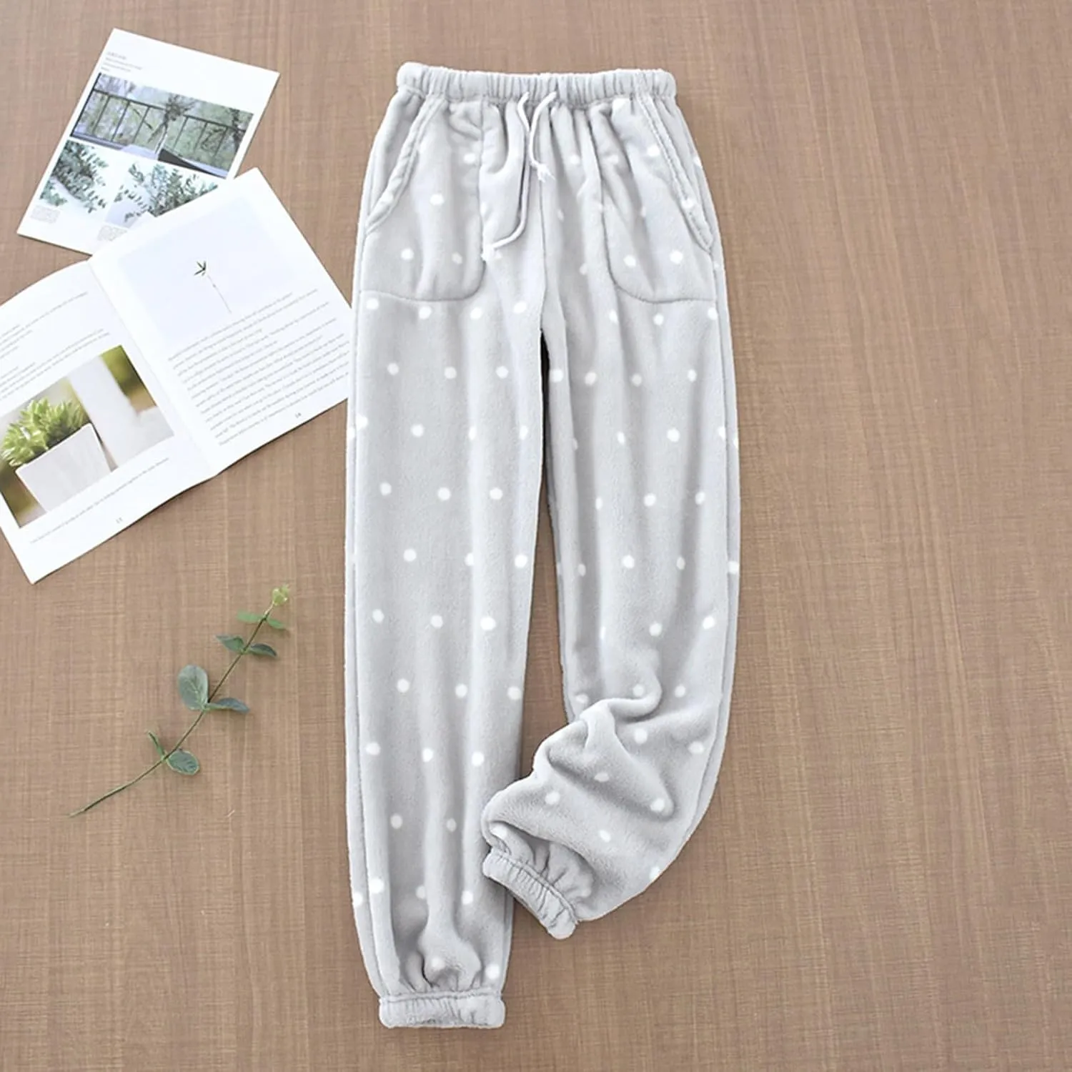 Fall Fashion for Women 2024 Trendy Flannel Pajama Pants Casual Pj Pants Winter Drawstring Fuzzy Home Cute Pants