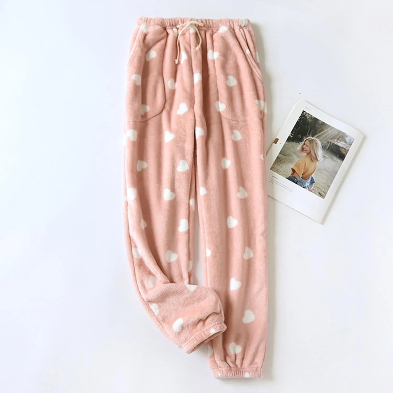 Fall Fashion for Women 2024 Trendy Flannel Pajama Pants Casual Pj Pants Winter Drawstring Fuzzy Home Cute Pants