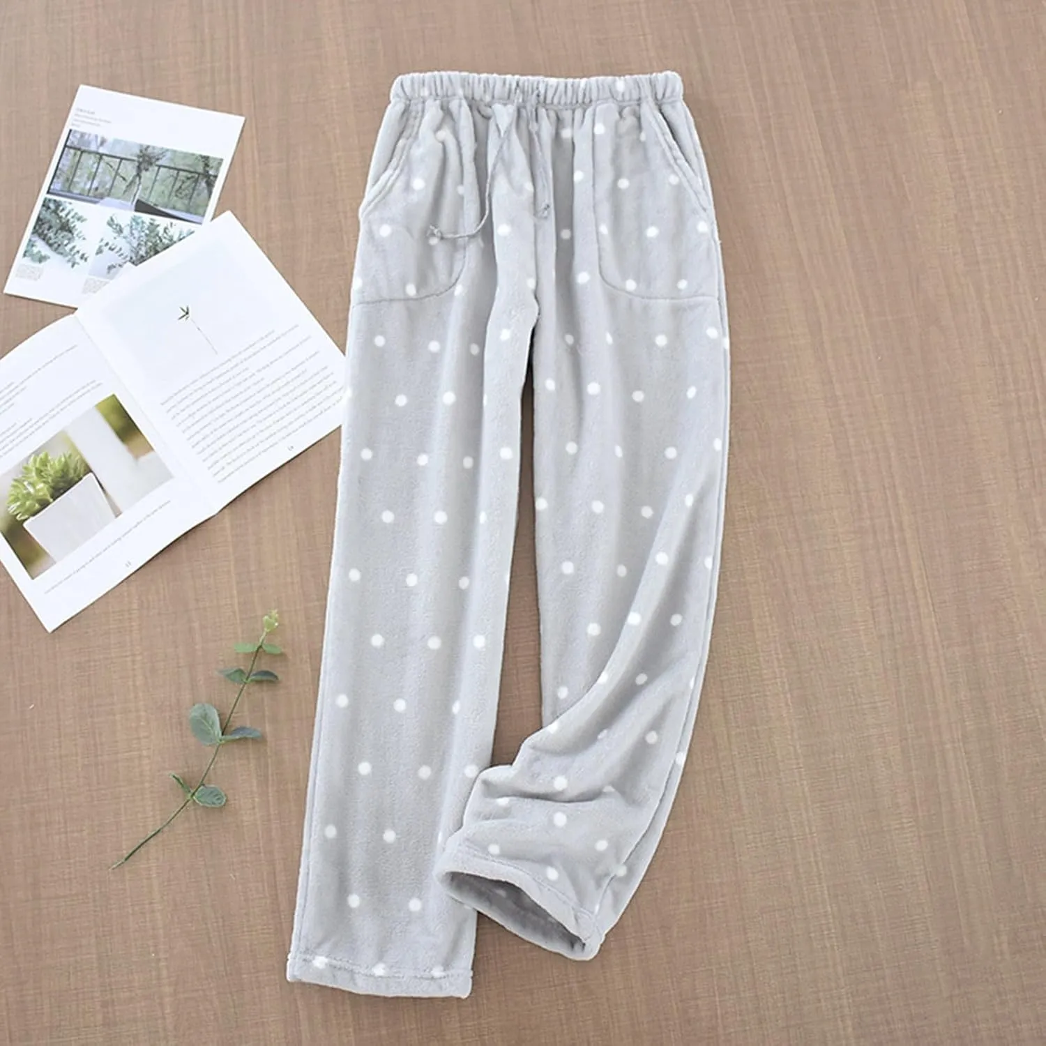 Fall Fashion for Women 2024 Trendy Flannel Pajama Pants Casual Pj Pants Winter Drawstring Fuzzy Home Cute Pants