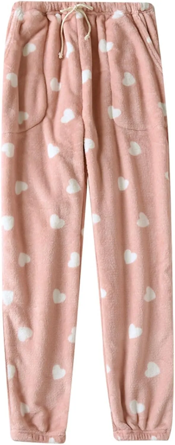 Fall Fashion for Women 2024 Trendy Flannel Pajama Pants Casual Pj Pants Winter Drawstring Fuzzy Home Cute Pants