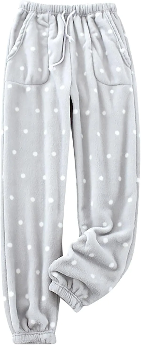Fall Fashion for Women 2024 Trendy Flannel Pajama Pants Casual Pj Pants Winter Drawstring Fuzzy Home Cute Pants