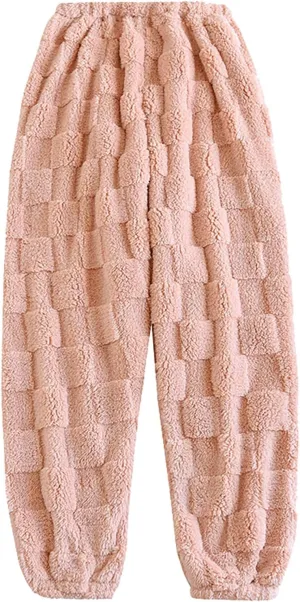 Fall Fashion for Women 2024 Trendy Plush Pajama Pants Soft Fuzzy Bottoms for Women Cozy Pj Fleece Lounge Pants