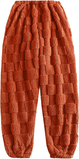 Fall Fashion for Women 2024 Trendy Plush Pajama Pants Soft Fuzzy Bottoms for Women Cozy Pj Fleece Lounge Pants