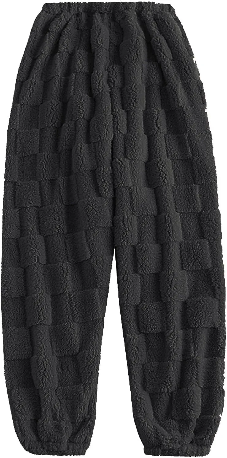 Fall Fashion for Women 2024 Trendy Plush Pajama Pants Soft Fuzzy Bottoms for Women Cozy Pj Fleece Lounge Pants