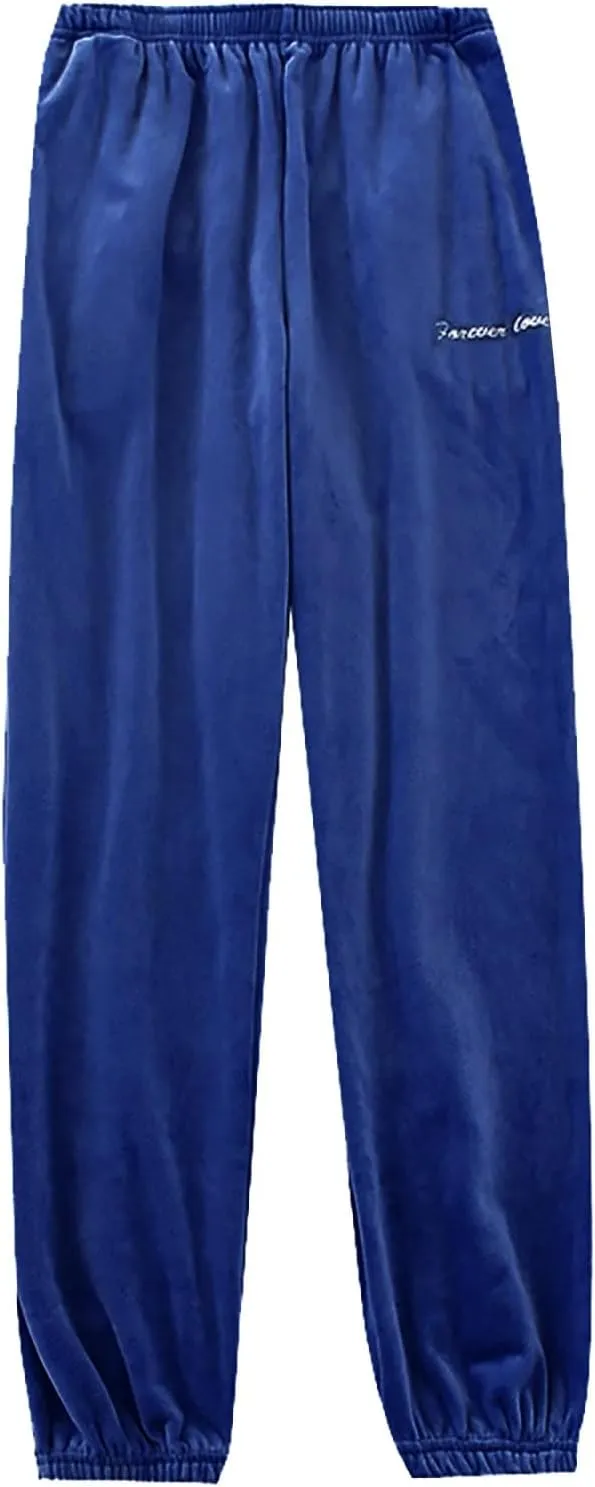 Fall Fashion for Women 2024 Trendy Women's Fleece Pajama Pants Comfy Warm Lounge Long Sleepwear Velvet Home Pants