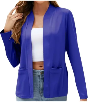 Fashion Work Blazers for Women Open Front Long Sleeve Casual Dressy Jackets 2024 Trendy Office Work Suit Tops