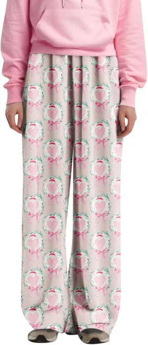 Flannel Pajamas Women Valentines Day Super Soft Fleece Pajama Pants Loose Stretchy Sleepwear Winter Thermal Pants