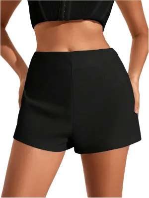 Floerns Women's High Waisted Shorts Straight Leg Casual Stretch Mini Shorts