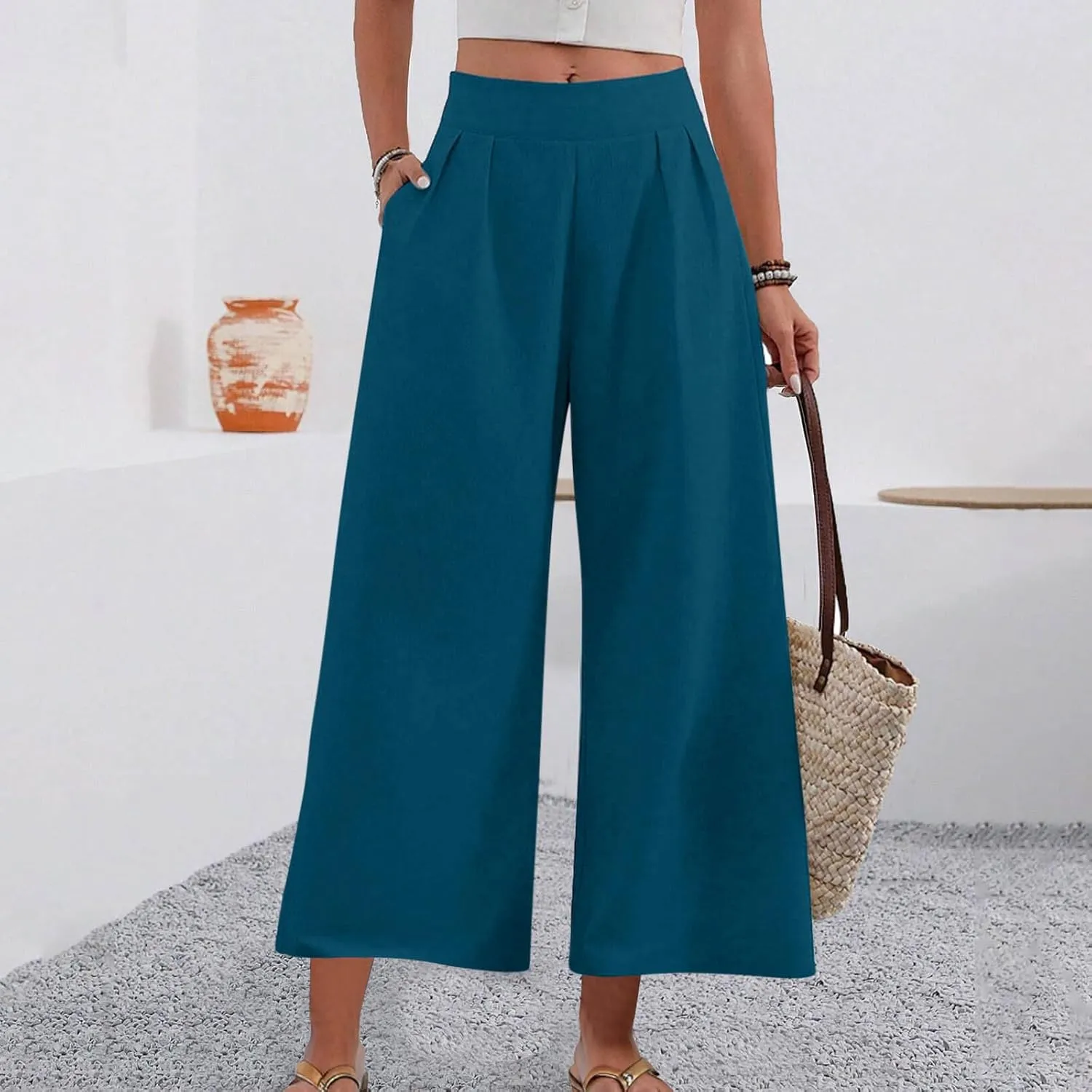 for Women Fall Summer Loose Fit High Cut Flare Wide Leg Straight Leg Long Bootcut Leg Pants Women 2025 Trendy