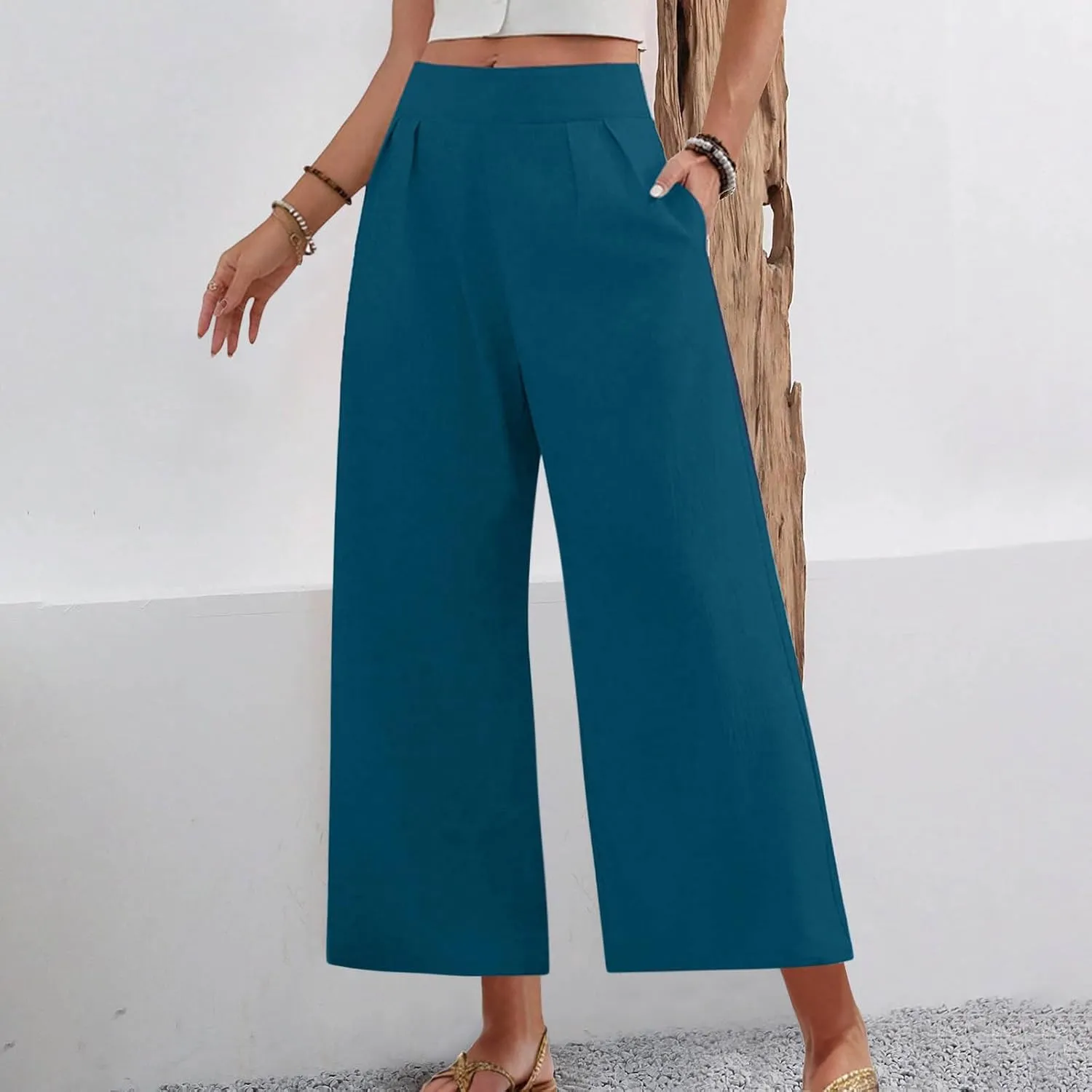 for Women Fall Summer Loose Fit High Cut Flare Wide Leg Straight Leg Long Bootcut Leg Pants Women 2025 Trendy