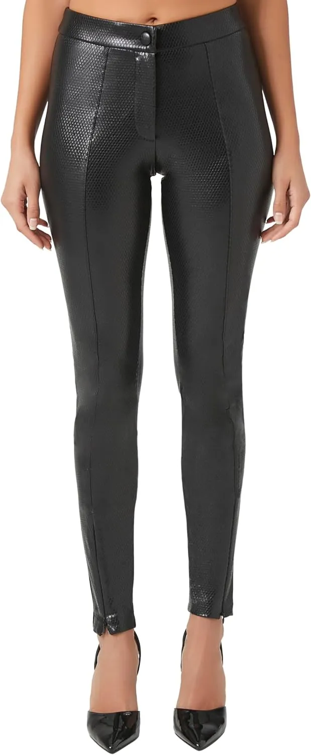 Forever 21 Women's Faux Leather High-Rise Skinny Pants