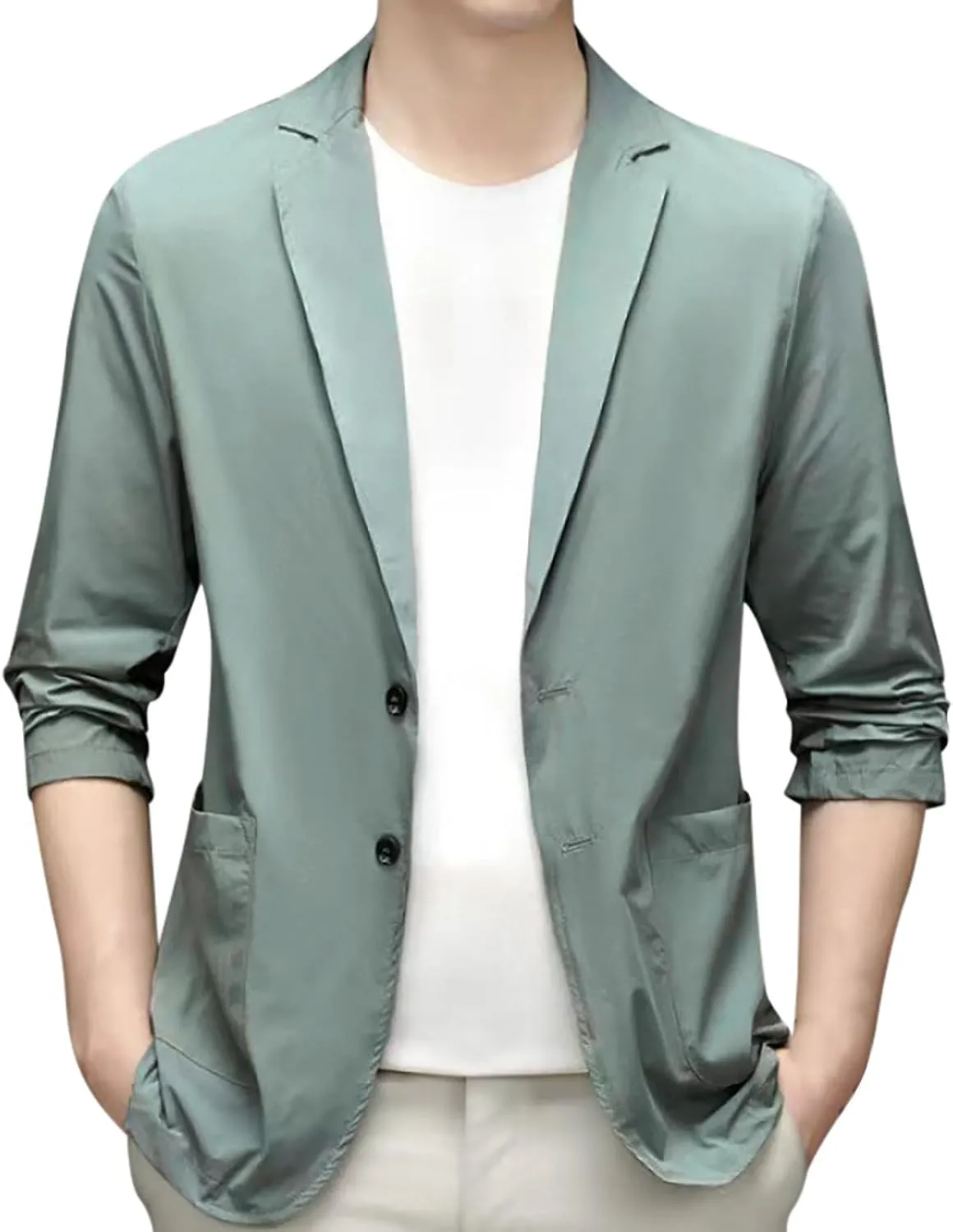 Fxbar Mens Slim Fit Suit Casual Single Fashion One Button Lapel Solid Suit Jacket Tuxedo Business Suit Jacket