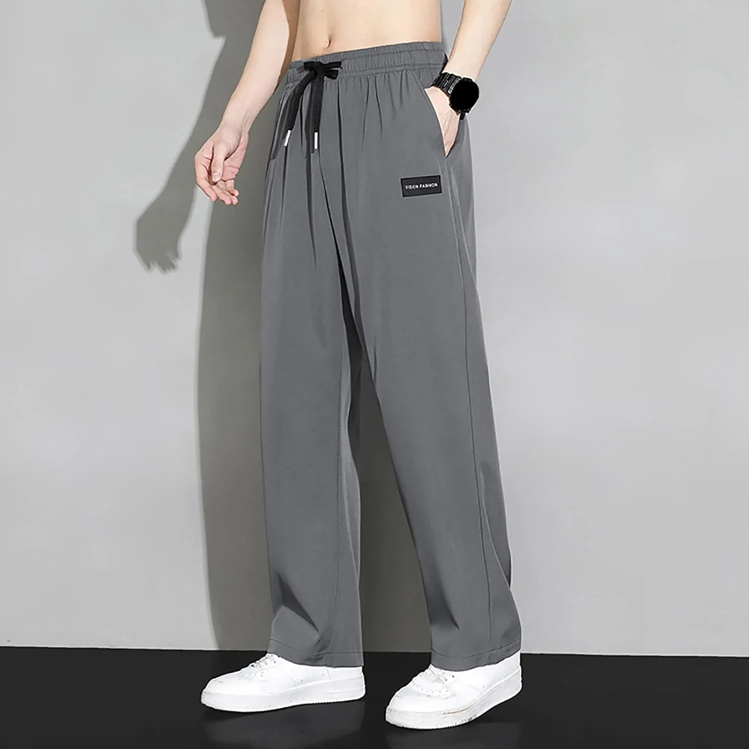GIERIDUC Men Fashion Sports Casual Pants Casual Corduroy Pants for Men Basketball Tear Away Pants Slim Fit Walking Trousers
