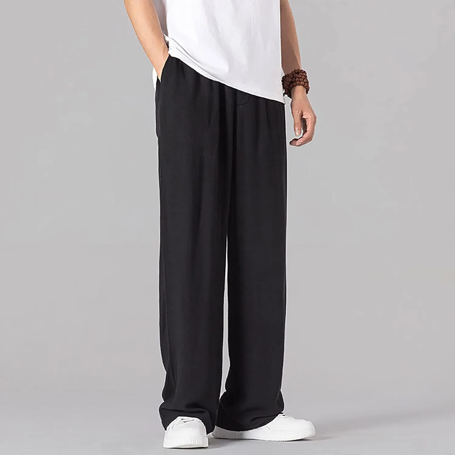 GIERIDUC Mens Joggers Pants Sweatpants Men Joggers with Zipper Pockets Men's Stretch Corduroy Pants Skinny Khaki Pants Mens