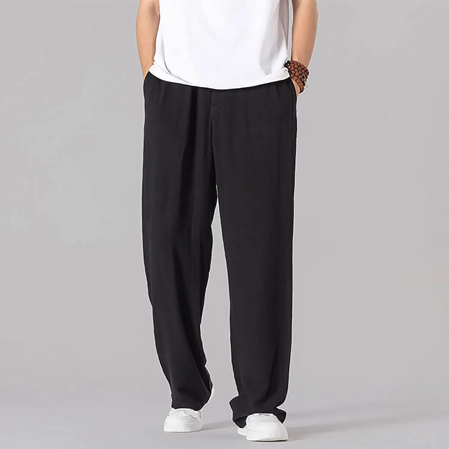 GIERIDUC Mens Joggers Pants Sweatpants Men Joggers with Zipper Pockets Men's Stretch Corduroy Pants Skinny Khaki Pants Mens