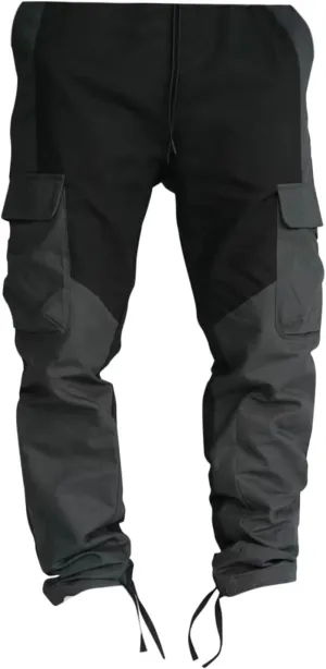 GIERIDUC Men's Twill Relaxed Fit Cargo Pant Wide Leg Tracksuit Bottoms Mens Fashion Dress Pants Black and White Leggings