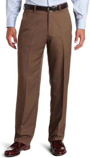 Haggar Mens Textured Stripe Plain Front Pant