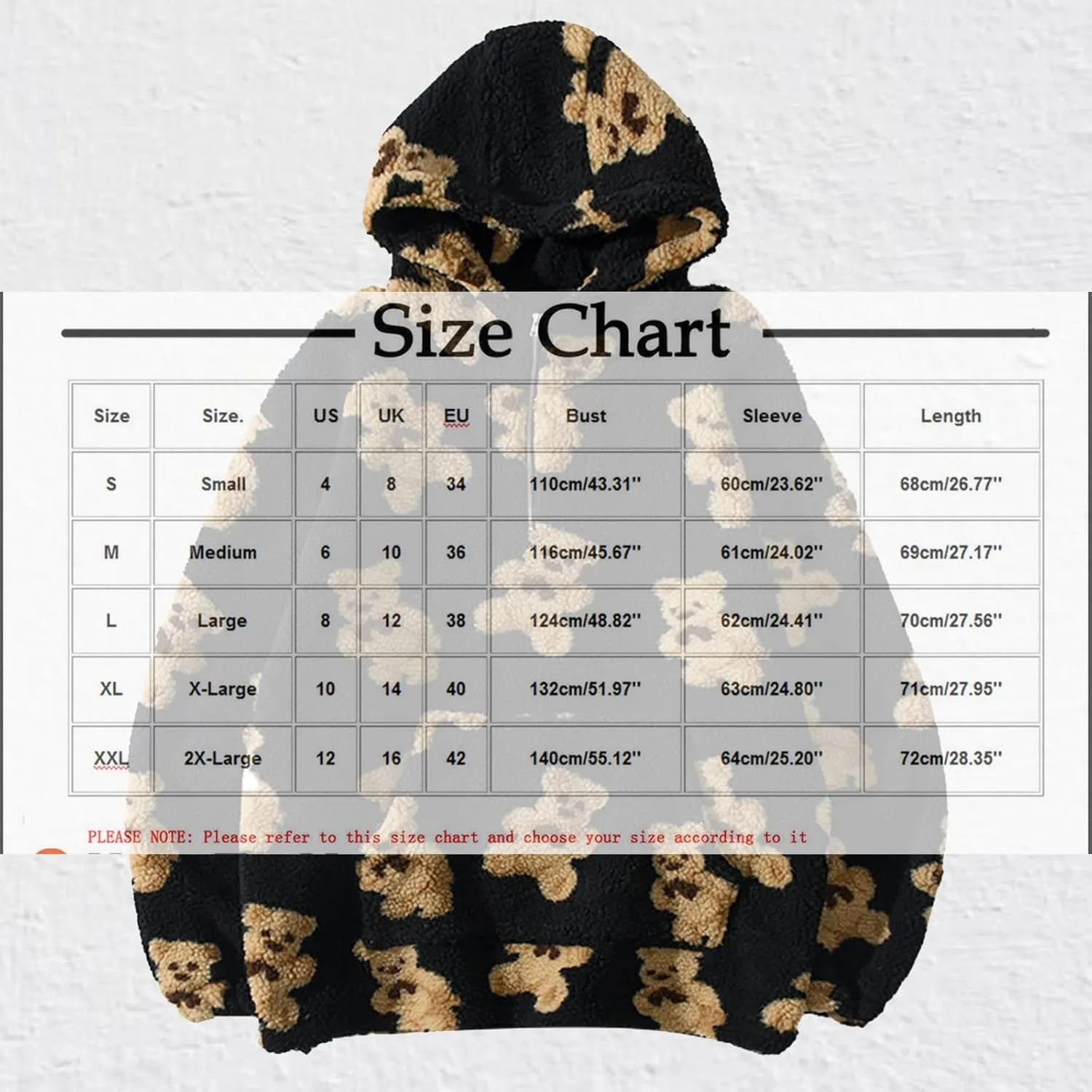 HGps8w Women's Cute Bear Plush Pajama Tops, Soft Fluffy Fleece Warm Pjs Sweatshirts Sleepwear Comfy Fuzzy Lounge Hoodies
