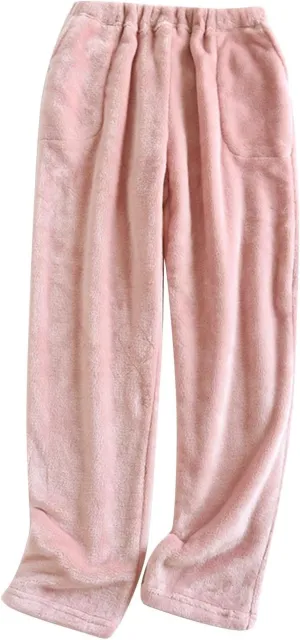 HGps8w Womens Winter Plush Pajama Pants - Fuzzy Fleece Warm Soft Outdoor Lounge Pants Comfy Fluffy Pjs Bottom Sleepwear