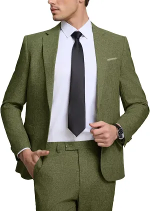 High-End Suits Men's Lightweight Casual Suits Set 2 Piece One Button Blazer Jacket Pants for Wedding Business Prom Homecoming