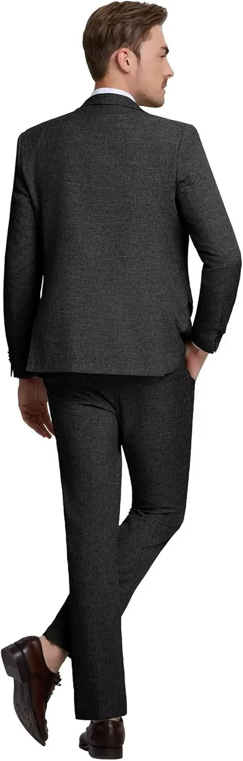 High-End Suits Men's Lightweight Casual Suits Set 2 Piece One Button Blazer Jacket Pants for Wedding Business Prom Homecoming