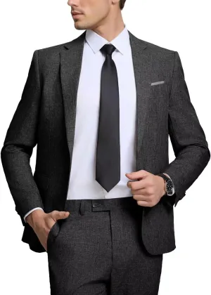 High-End Suits Men's Lightweight Casual Suits Set 2 Piece One Button Blazer Jacket Pants for Wedding Business Prom Homecoming