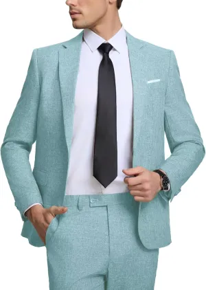 High-End Suits Men's Lightweight Casual Suits Set 2 Piece One Button Blazer Jacket Pants for Wedding Business Prom Homecoming
