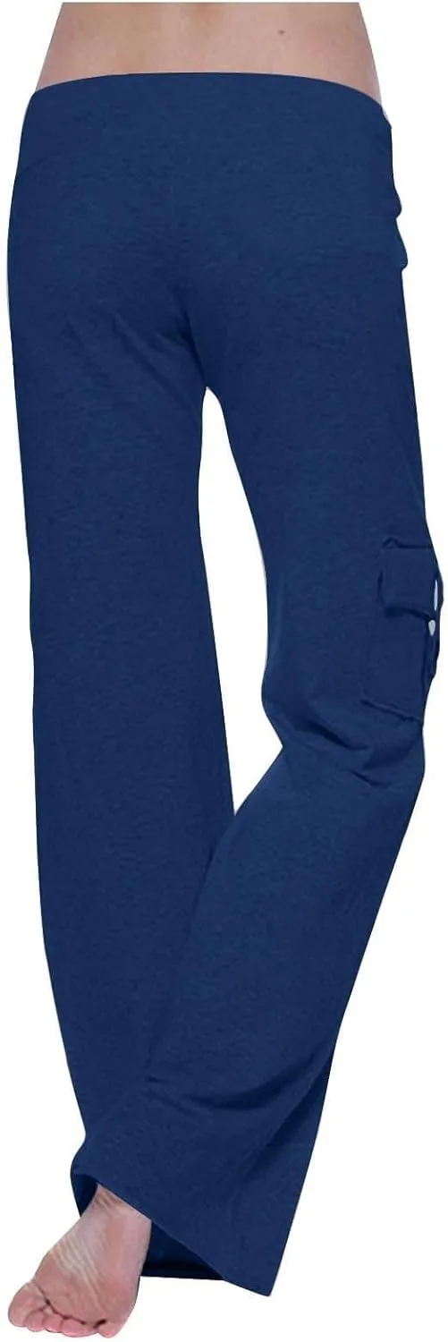 High Waisted Sweatpants for Women with Multi Pocket 2025 Fall Winter Trendy Palazzo Drawstring Lounge Joggers Pants