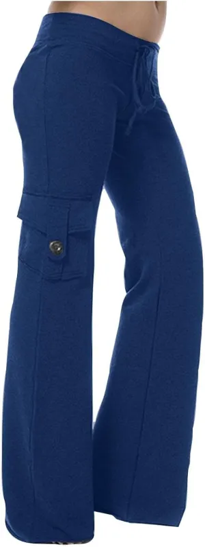 High Waisted Sweatpants for Women with Multi Pocket 2025 Fall Winter Trendy Palazzo Drawstring Lounge Joggers Pants