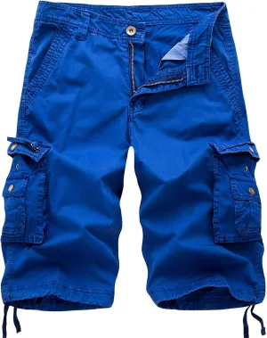 IDEALSANXUN Men's Casual Loose Fit Multi-Pockets Military Cargo Shorts