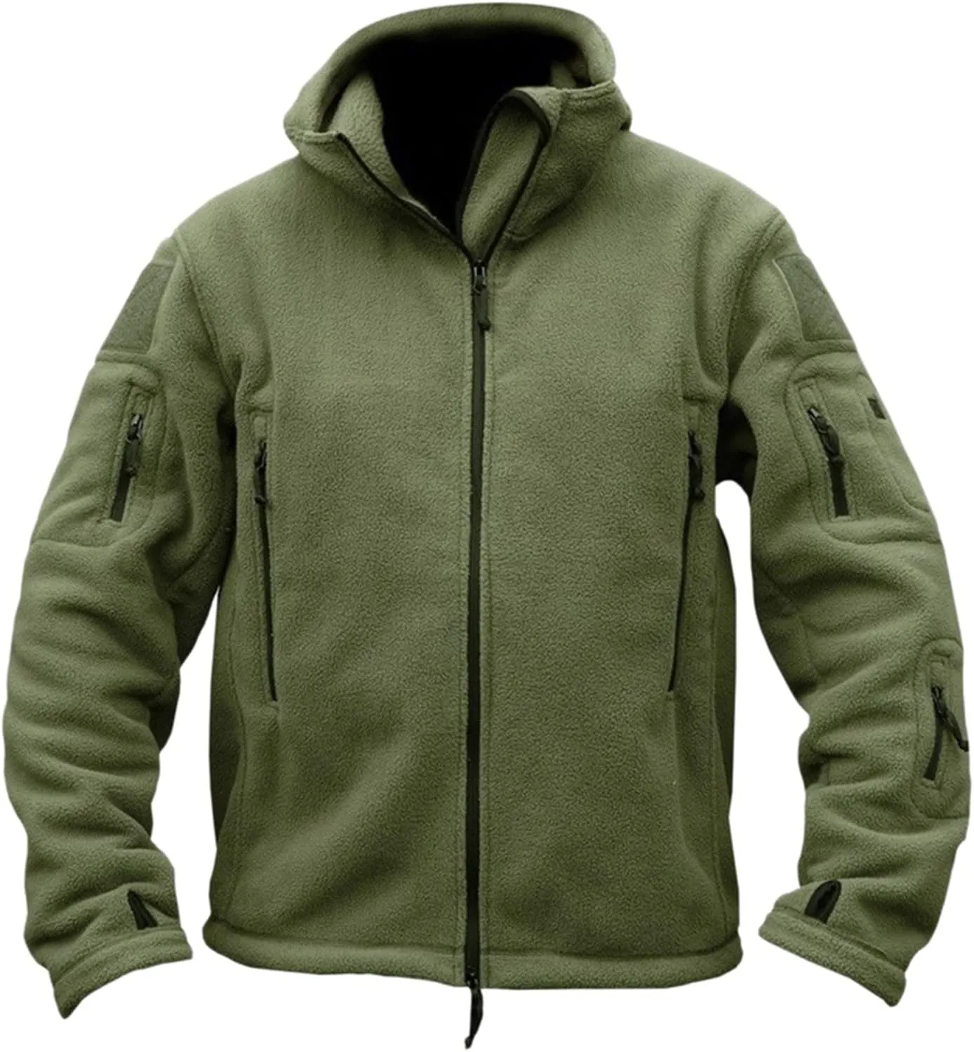 Jackets for Men Soft Polar Fleece Full Zip Military Tactical Sport Warm Hooded Outdoor Winter Adventure Jacket Coats