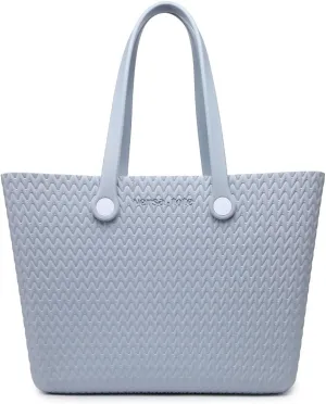JEN & CO. Carrie All Textured Tote - Large Utility Bag, Grocery, Beach, Rubber Tote Bags with Interchangeable Straps