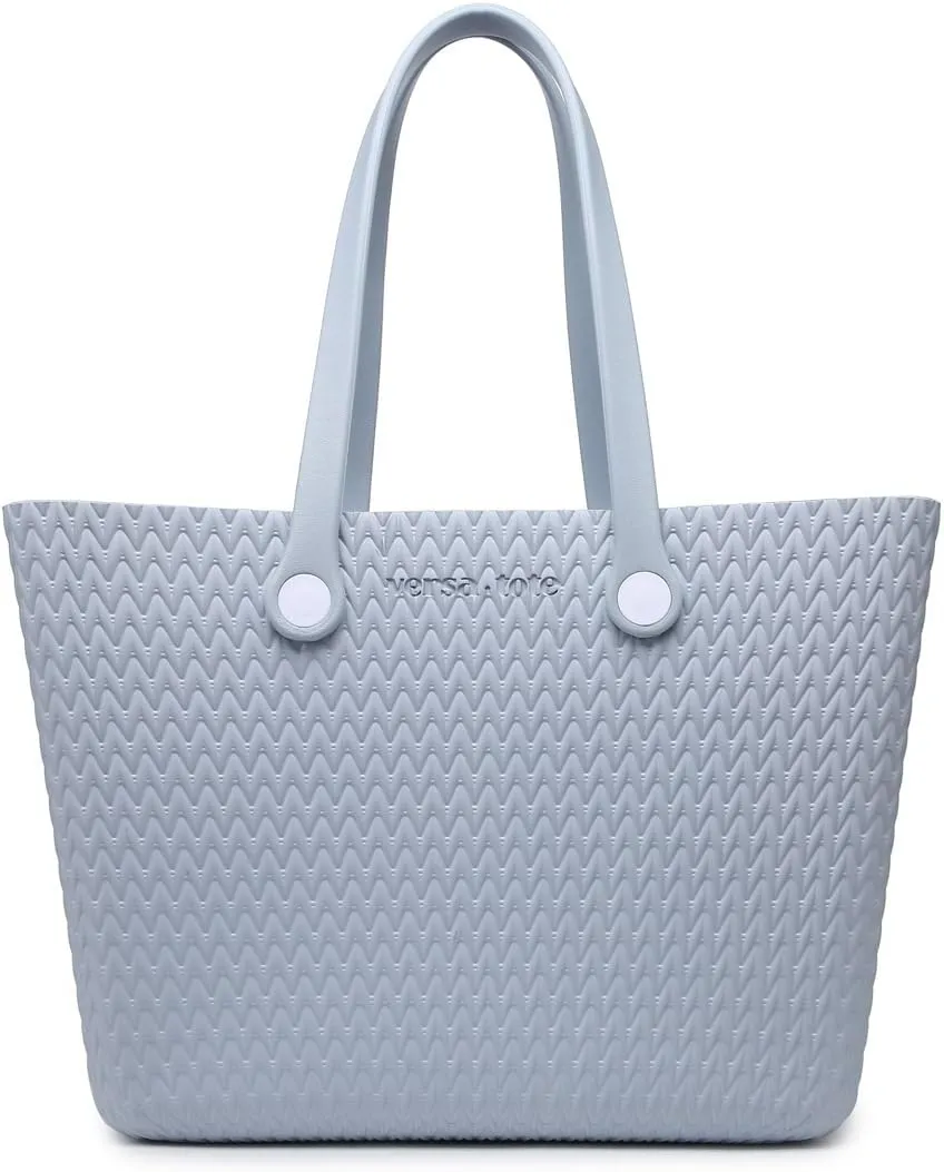 JEN & CO. Carrie All Textured Tote - Large Utility Bag, Grocery, Beach, Rubber Tote Bags with Interchangeable Straps