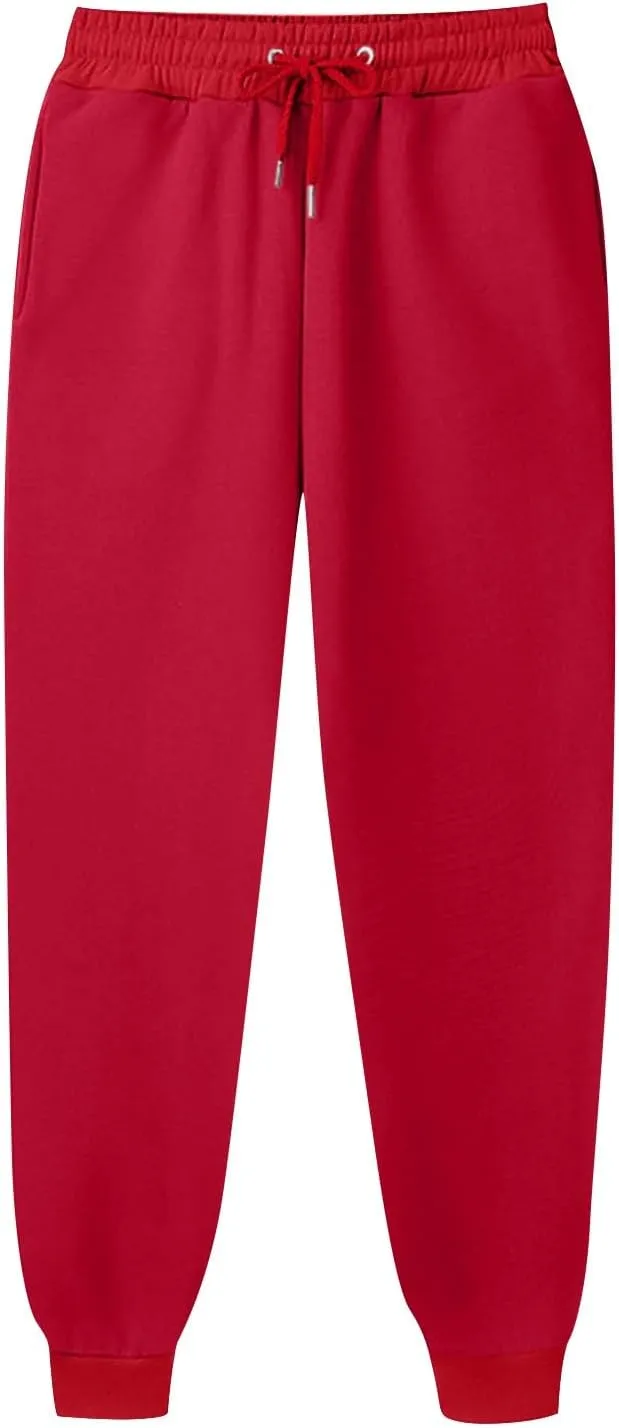 Joggers for Women Baggy Fleece Sweatpants Drawstring High Waisted Casual Jogger Pants Athletic Pants with Pockets