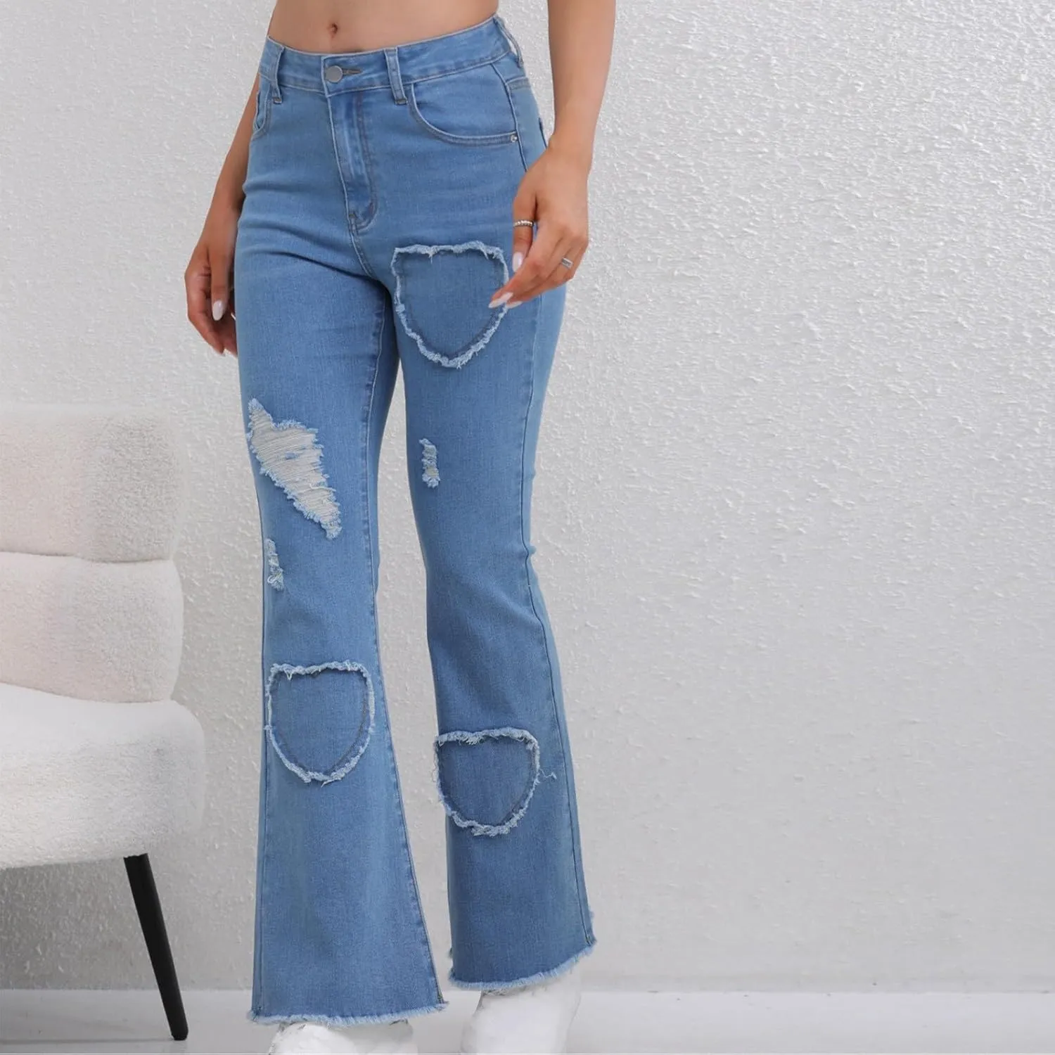 Juniors Loose Fit Denim Pants for Women Cowgirl High Cut Straight Leg Plain Long Leg Summer Fall 2025 Fashion Y2K