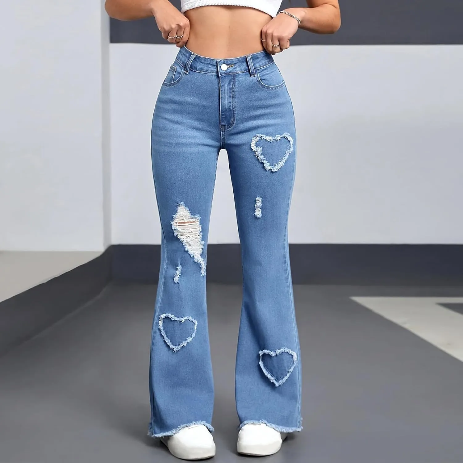 Juniors Loose Fit Denim Pants for Women Cowgirl High Cut Straight Leg Plain Long Leg Summer Fall 2025 Fashion Y2K