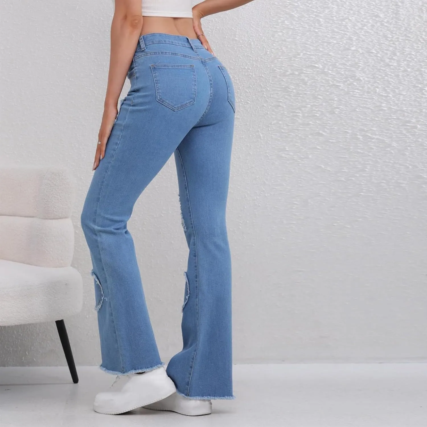 Juniors Loose Fit Denim Pants for Women Cowgirl High Cut Straight Leg Plain Long Leg Summer Fall 2025 Fashion Y2K