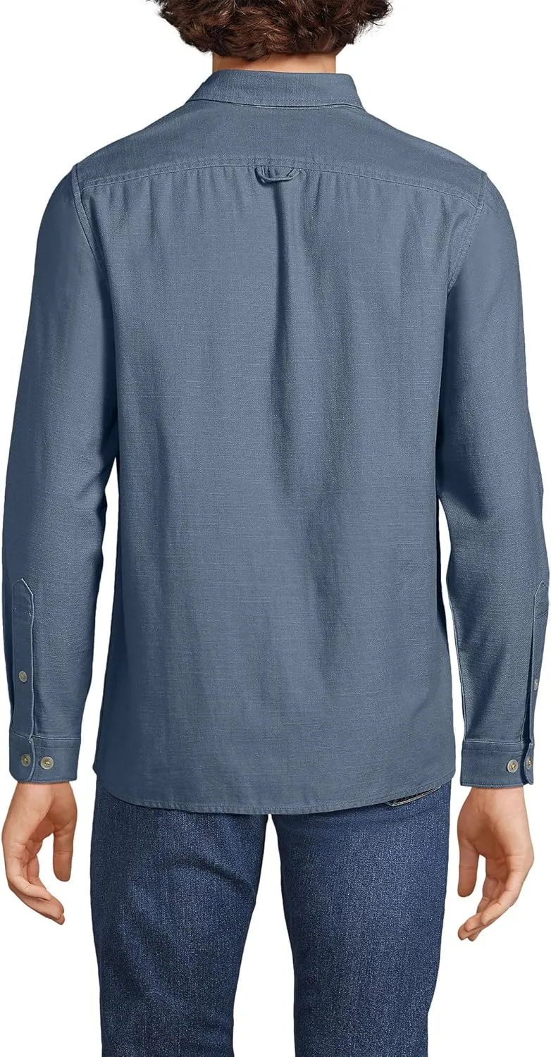 Lands' End Men's Long Sleeve Textured Twill Utility Shirt